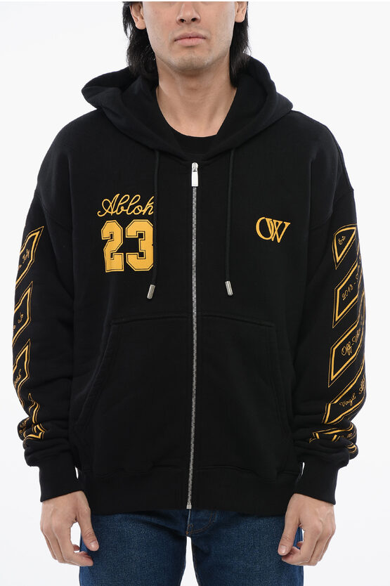 Shop Off-white Skate Fit Ow23 Hoodie With Front Zip