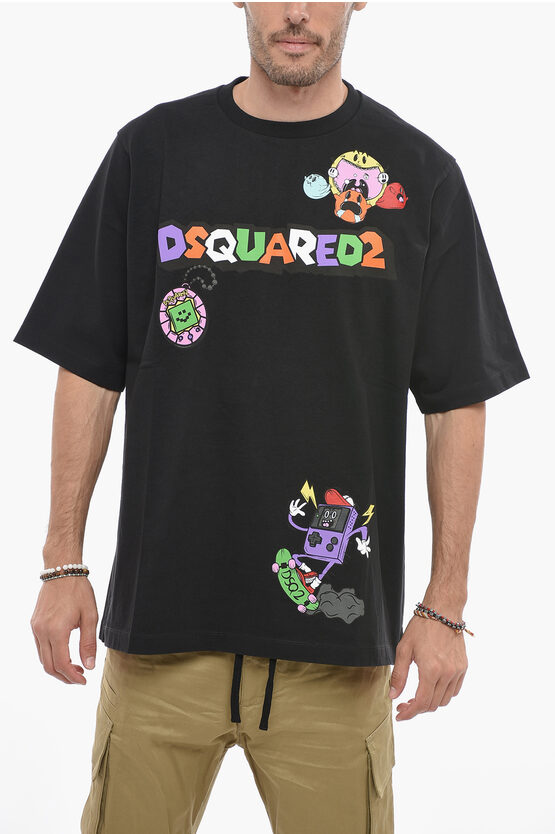 Shop Dsquared2 Skater Fit T-shirt With Multicolored Print