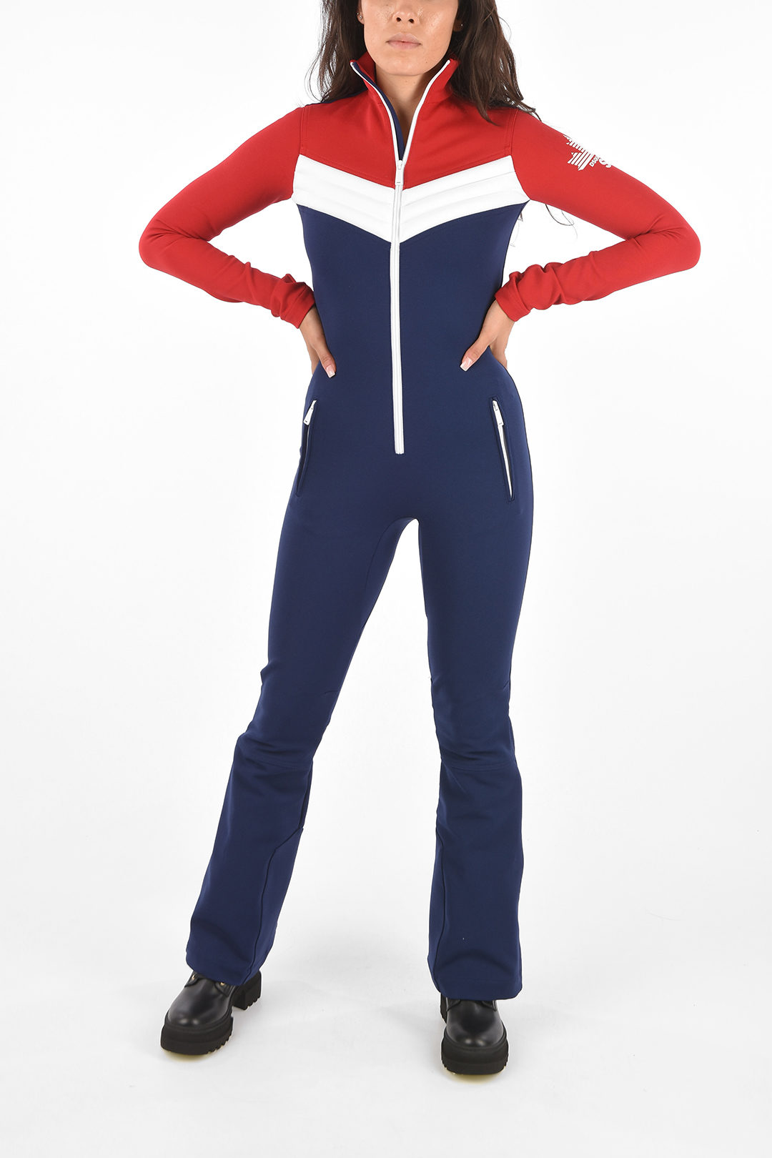 Colección de ropa de esquí Dsquared2  Retro Colorblock Ski Jumpsuit Azul  Mujer * ProfResiduo