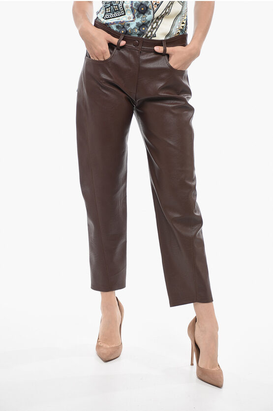 Stella Mccartney Skin Free Skin Eco-leather 5 Pocket Trousers In Brown