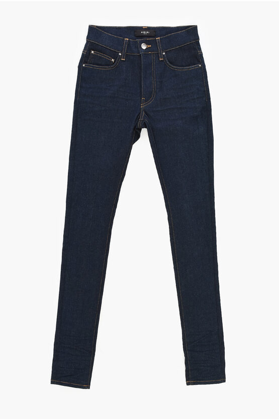 AMIRI SKINNY DENIMS WITH VISIBLE STITCHING AND BACK LOGO PATCH 13C