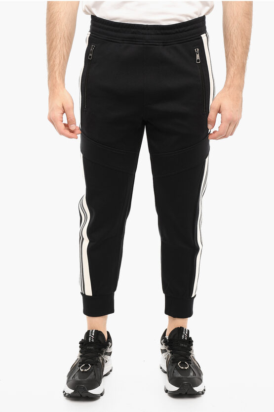 Neil Barrett Skinny Fit Joggers With Contrasting Side Bands In Black