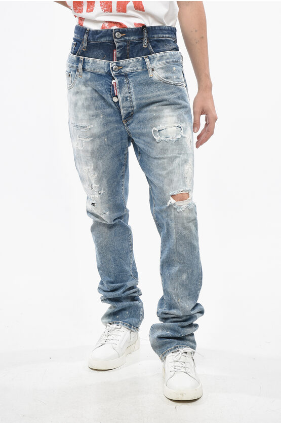 Dsquared2 Skinny Fit Twin Pack Jeans 21cm In Blue