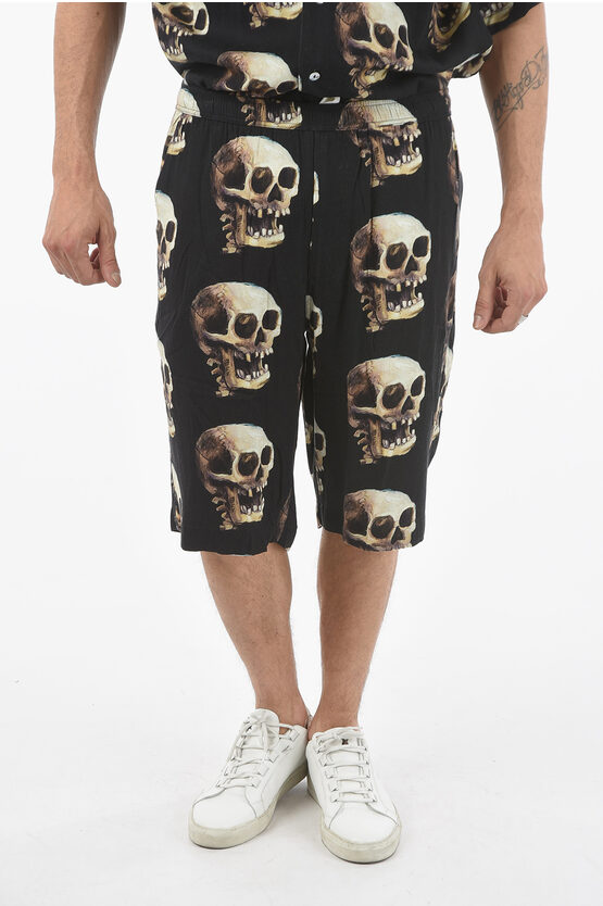 Shop Endless Joy Skulls Printed Drawstring Waist Shorts