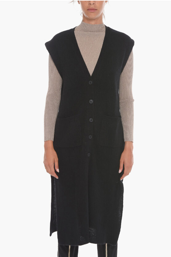 360cashmere Sleeveless Cashmere Long Cardigan In Black