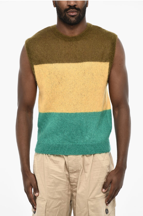 Dsquared2 Sleeveless Color Block Crew-neck Sweater