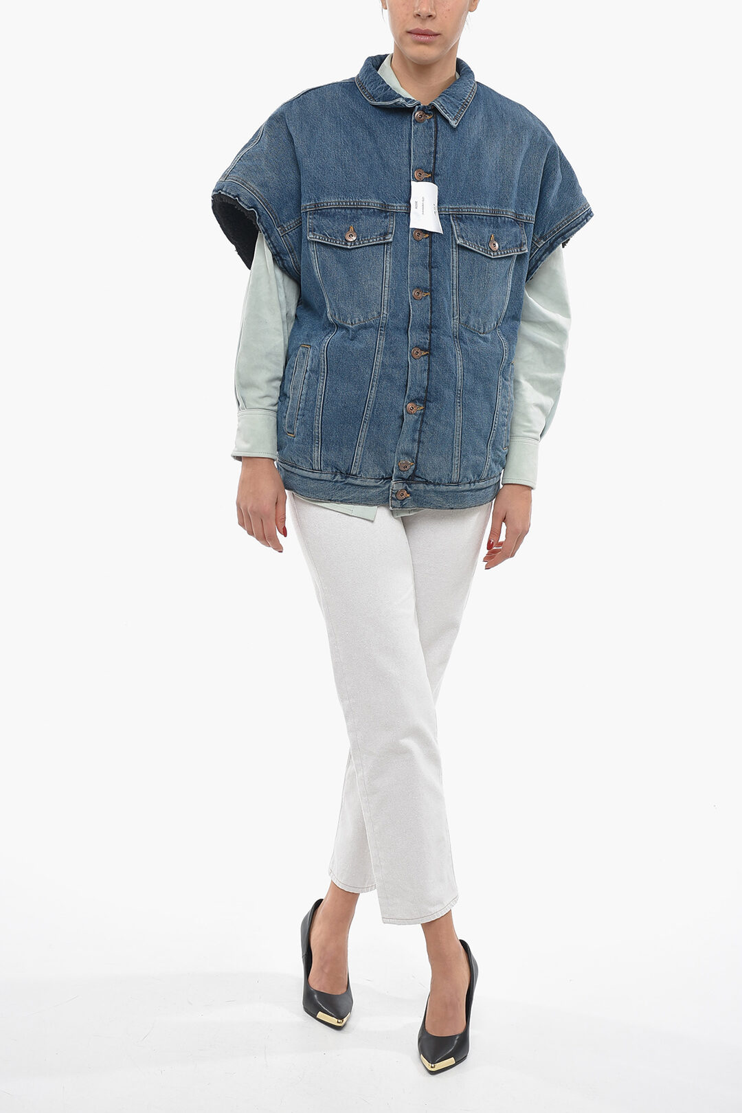 Sleeveless hot sale denim shrug