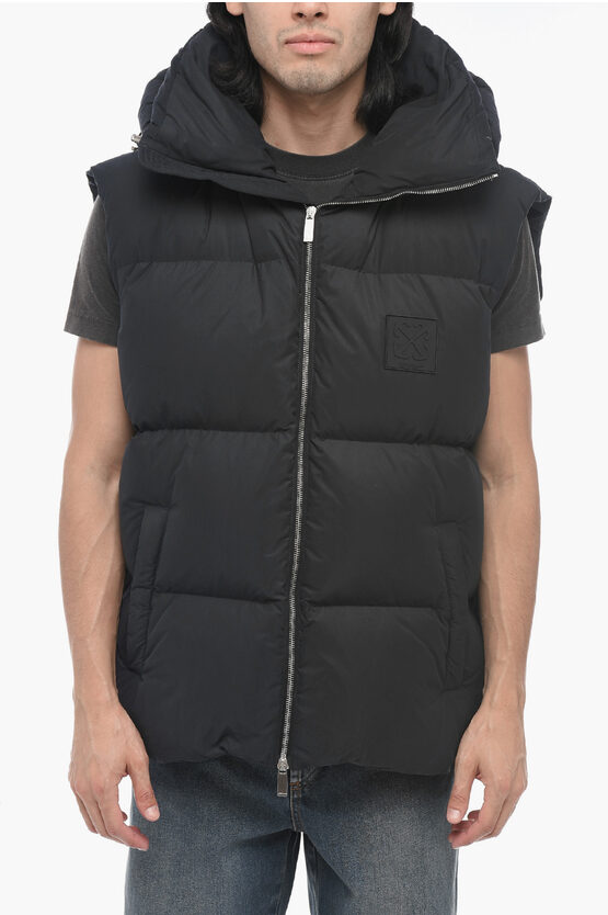 Shop Off-white Sleeveless Down Jacket With Arrow Patch