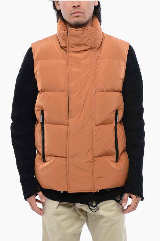 Dsquared2 Sleeveless Down Jacket With Logoed Velcro
