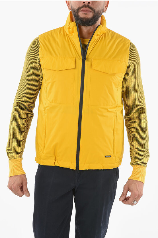 Woolrich Sleeveless Padded Bering Jacket In Yellow