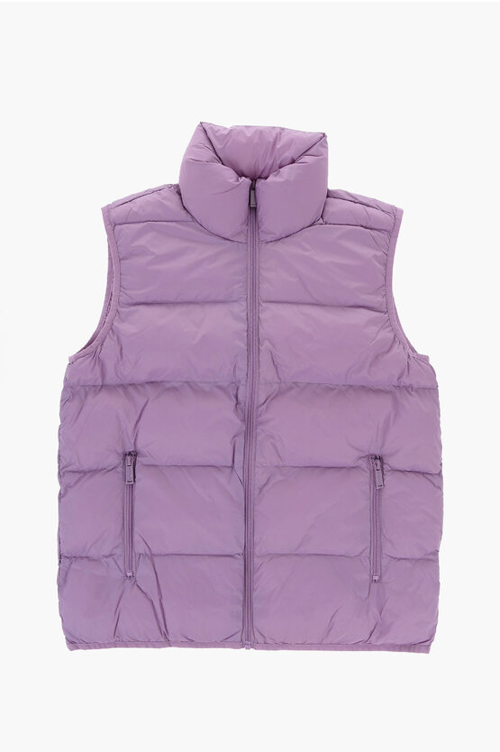 DSQUARED2 SLEEVELESS PADDED JACKET WITH PRINTED LOGO