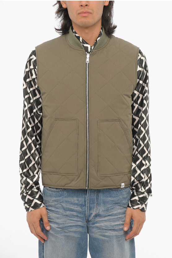 Shop Woc Sleeveless Quilted Jacket With Zip Closure