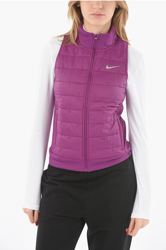 Nike Sleeveless Quilted Jacket In Purple