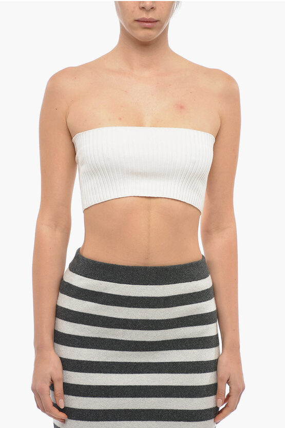 Chloé Sleeveless Ribbed Stretchy Top In White