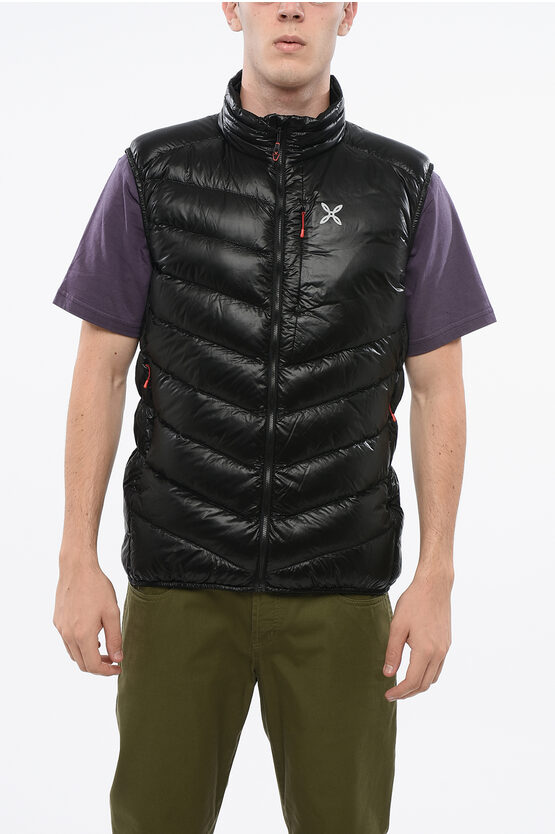 Montura Sleeveless Rip Stop Checked Helios Lightweight Down Jacket In Black