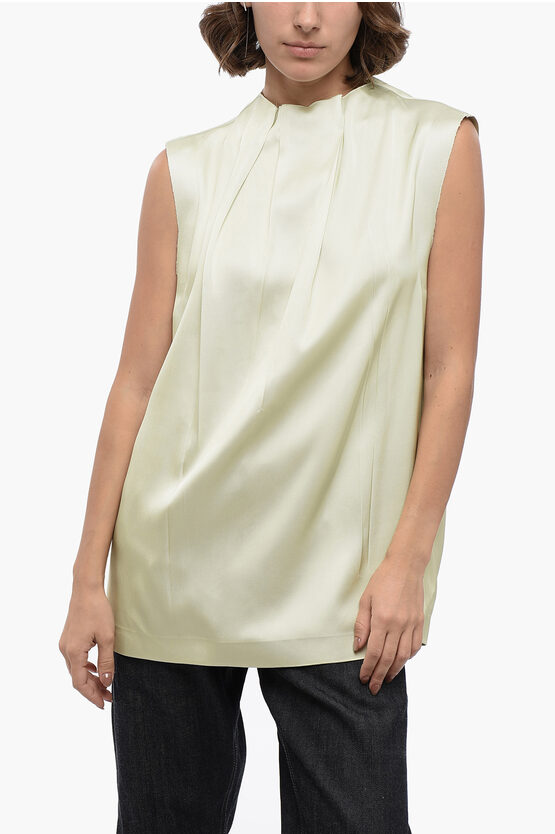 Sleeveless Silk Ble… - image