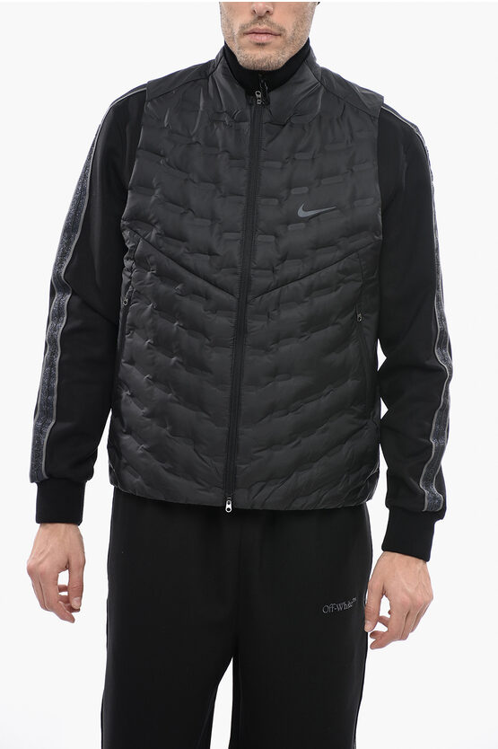 Nike Sleeveless Therma-fit Down-jacket In Black