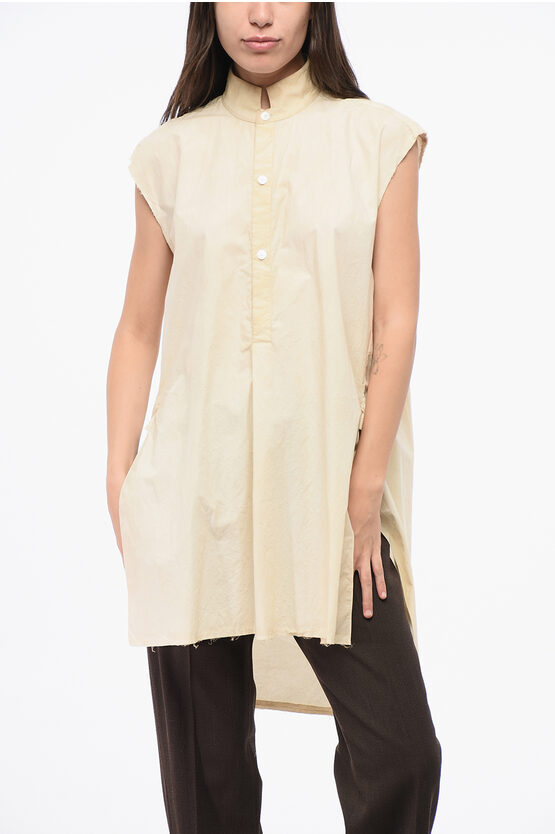 Quira Sleeveless Vintage Effect Oversized Shirt