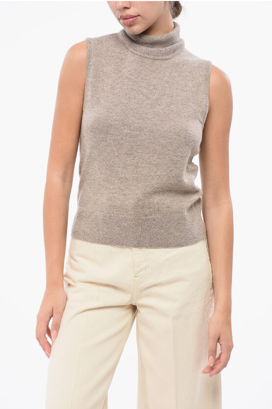 Filippa K Sleeveless Wool Turtleneck Sweater In White