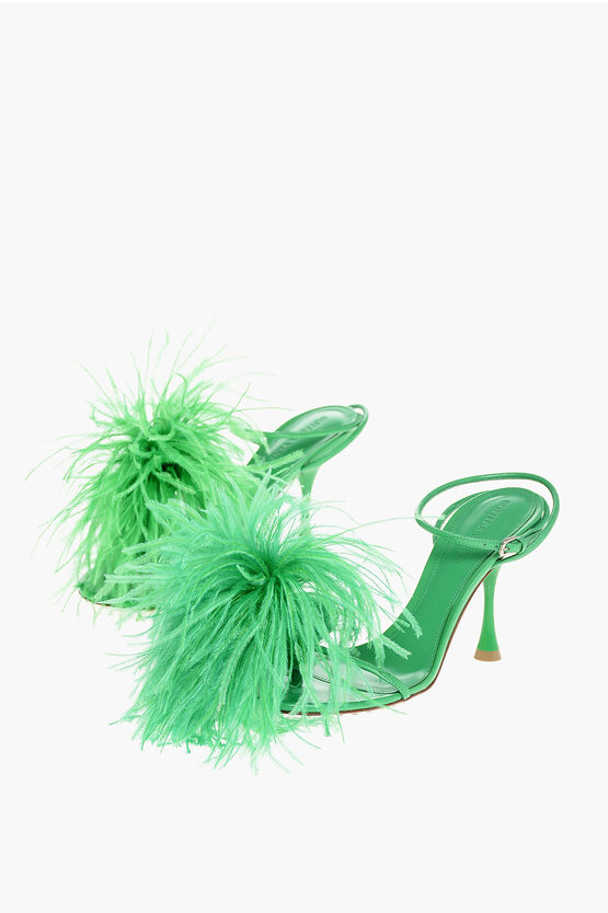 Bottega Veneta Sligback Wonderbird Sandals With Feather Detail