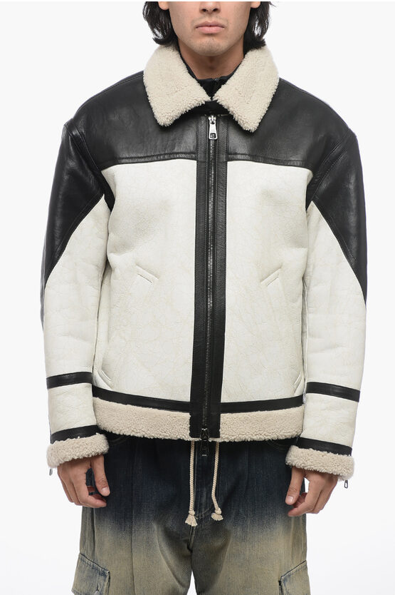 Neil Barrett Faux-shearling Trim Leather Jacket
