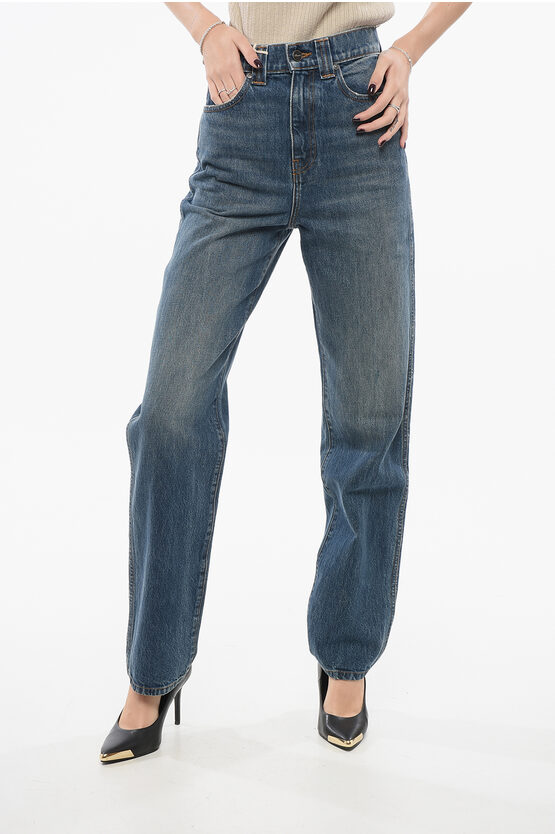 Khaite Slim Fit Albi Denims With Belt Loops 19cm