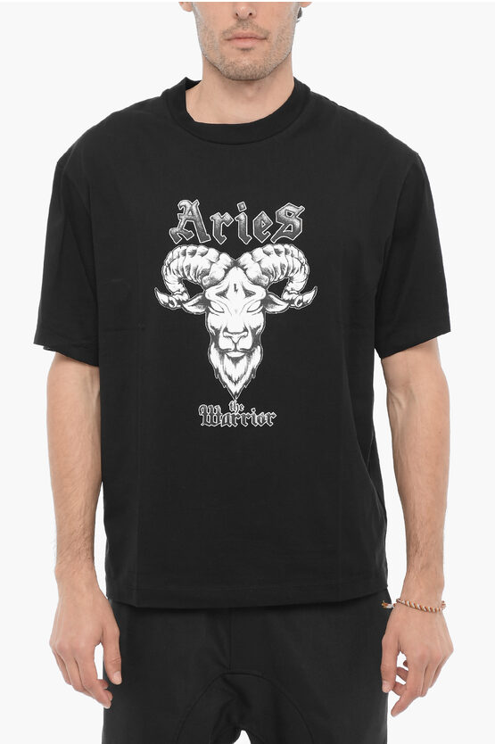 Shop Neil Barrett Slim Fit Aries The Warriar Crew-neck T-shirt