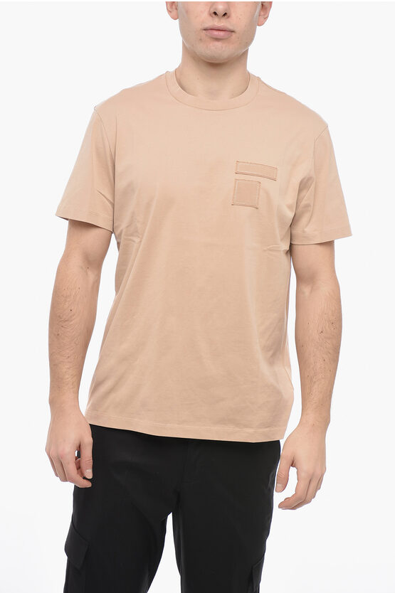 Neil Barrett Slim Fit Badge T-shirt With Ton Sur Ton Patch In Neutral