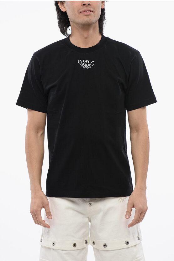 Shop Off-white Slim-fit Bandana Embroidered T-shirt