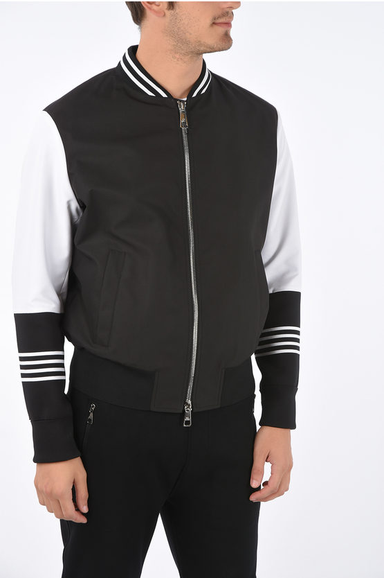 Neil Barrett SLIM FIT Bomber Jacket with Knitted Sleeves men Glamood