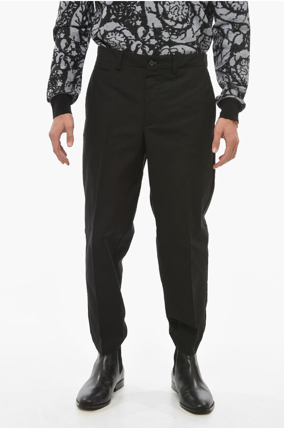 Paolo Pecora Slim Fit Chino Trousers In Black