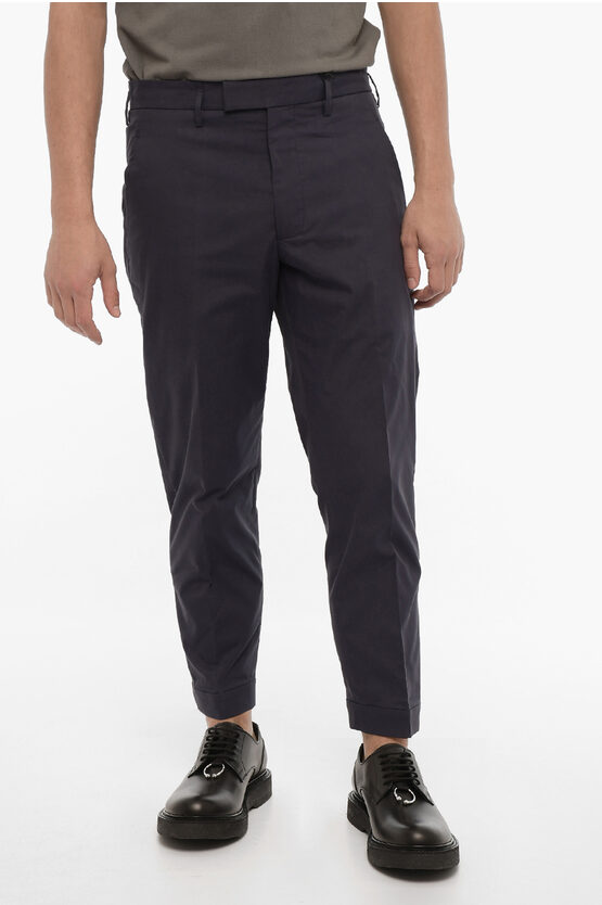 Neil Barrett Slim Fit Cotton Blend Pants With Adjustable Ankle