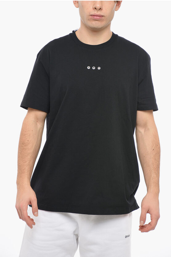Neil Barrett Slim Fit Crew-neck T-shirt With Eyelets Detail In Black