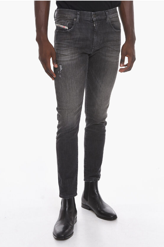 Diesel Slim Fit D-strukt-t Stretchy Jeans 16 Cm In Black