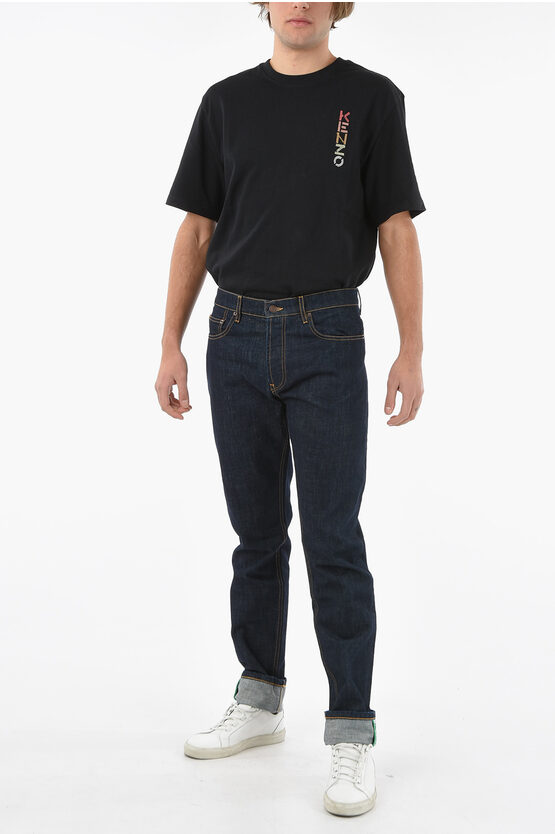 Kenzo Slim fit Darkwashed Jeans with Logoed Cuffed Ankles men