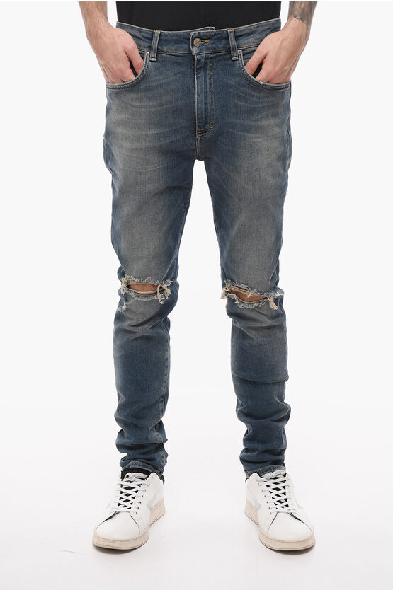 Shop Represent Slim Fit Distressed Jeans 15cm