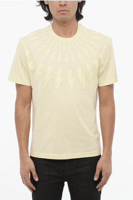 Neil Barrett Slim Fit FAIRISLE THUNDERBOLT T-Shirt men