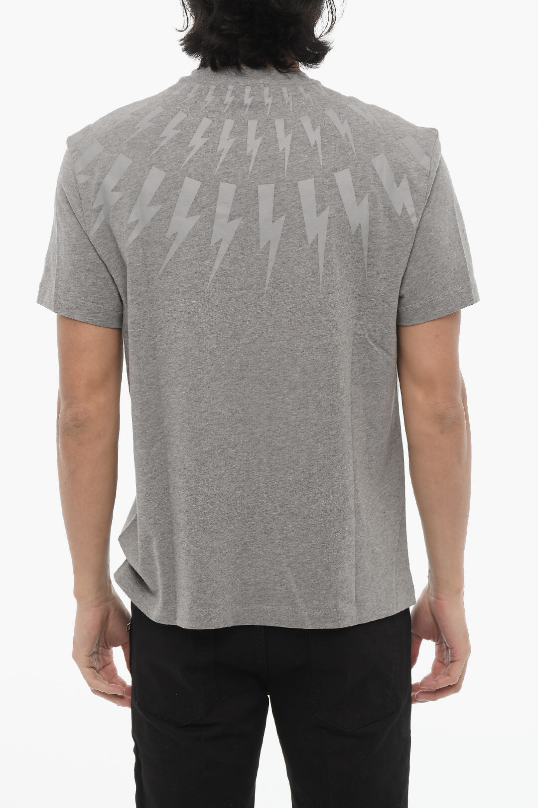 Neil Barrett Slim Fit FAIRISLE THUNDERBOLT T-Shirt men