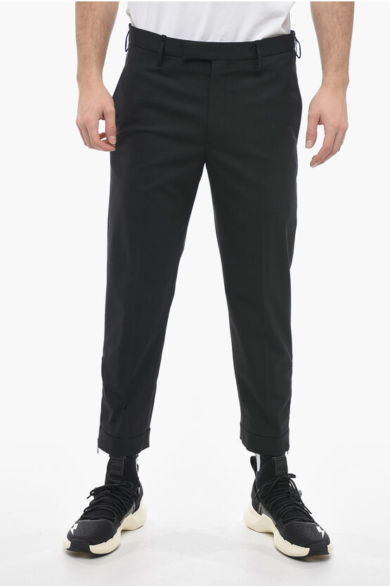 Neil Barrett Slim Fit Jamie Chinos Trousers With Ankle Zips In Multi