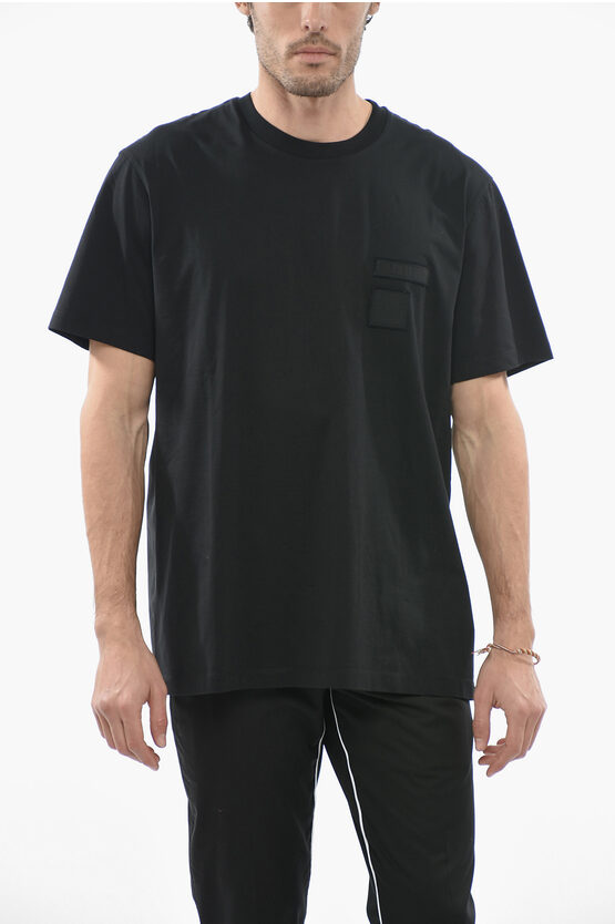 Neil Barrett Slim Fit Memory Of Army Crew-neck T-shirt With Patches In Black