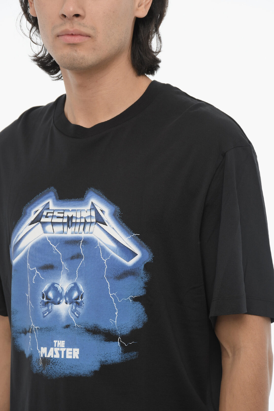 Neil Barrett Slim Fit ROCK BAND ZODIAC GEMINI Crew-neck T-shirt