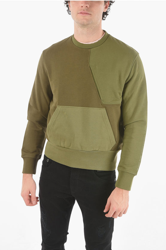 Shop Neil Barrett Slim Fit Shades Of Colour Blocking Sweatshirt With 3 Pocket