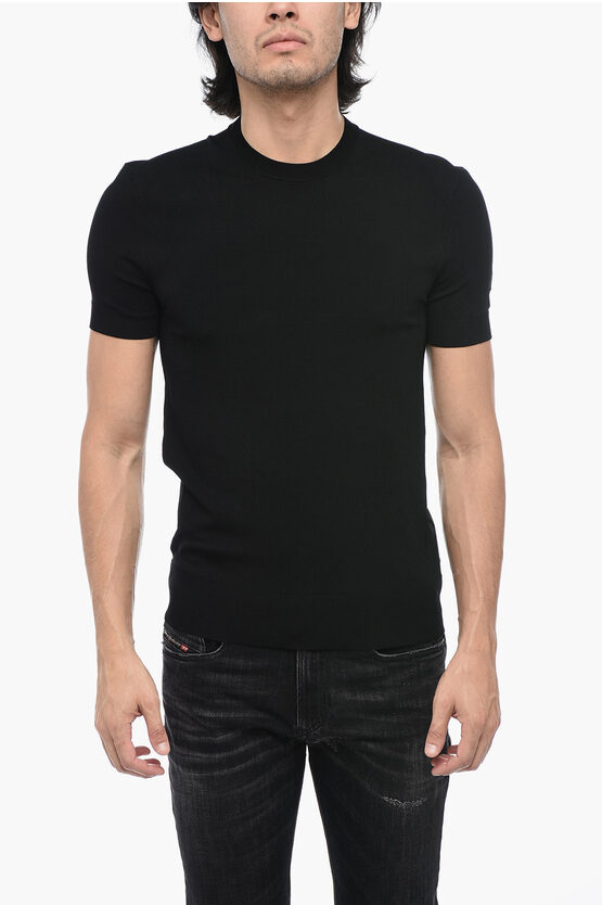 Shop Neil Barrett Slim Fit Solid Color Crew-neck T-shirt