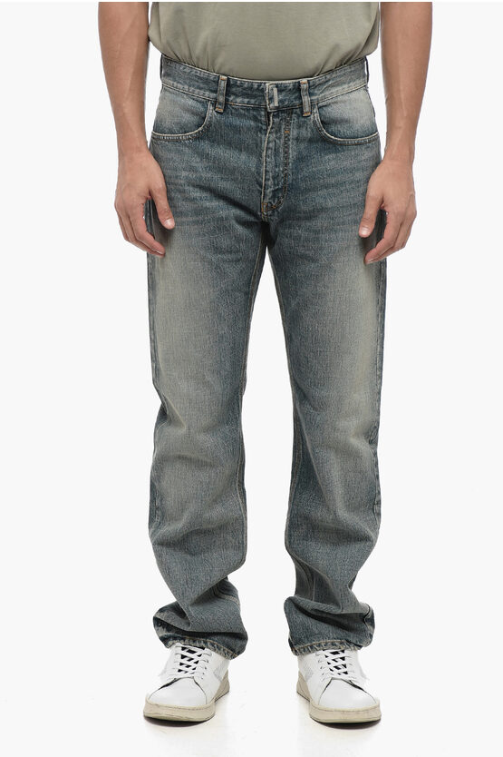 Shop Givenchy Slim Fit Stone Washed Denims 21cm