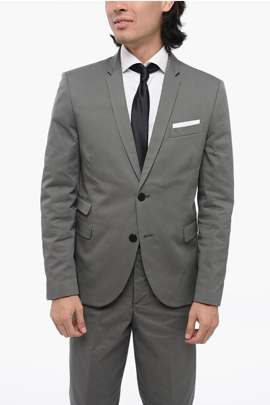 Slim Fit Suit RUFFALO Cotton-Blend with Classic Lapel