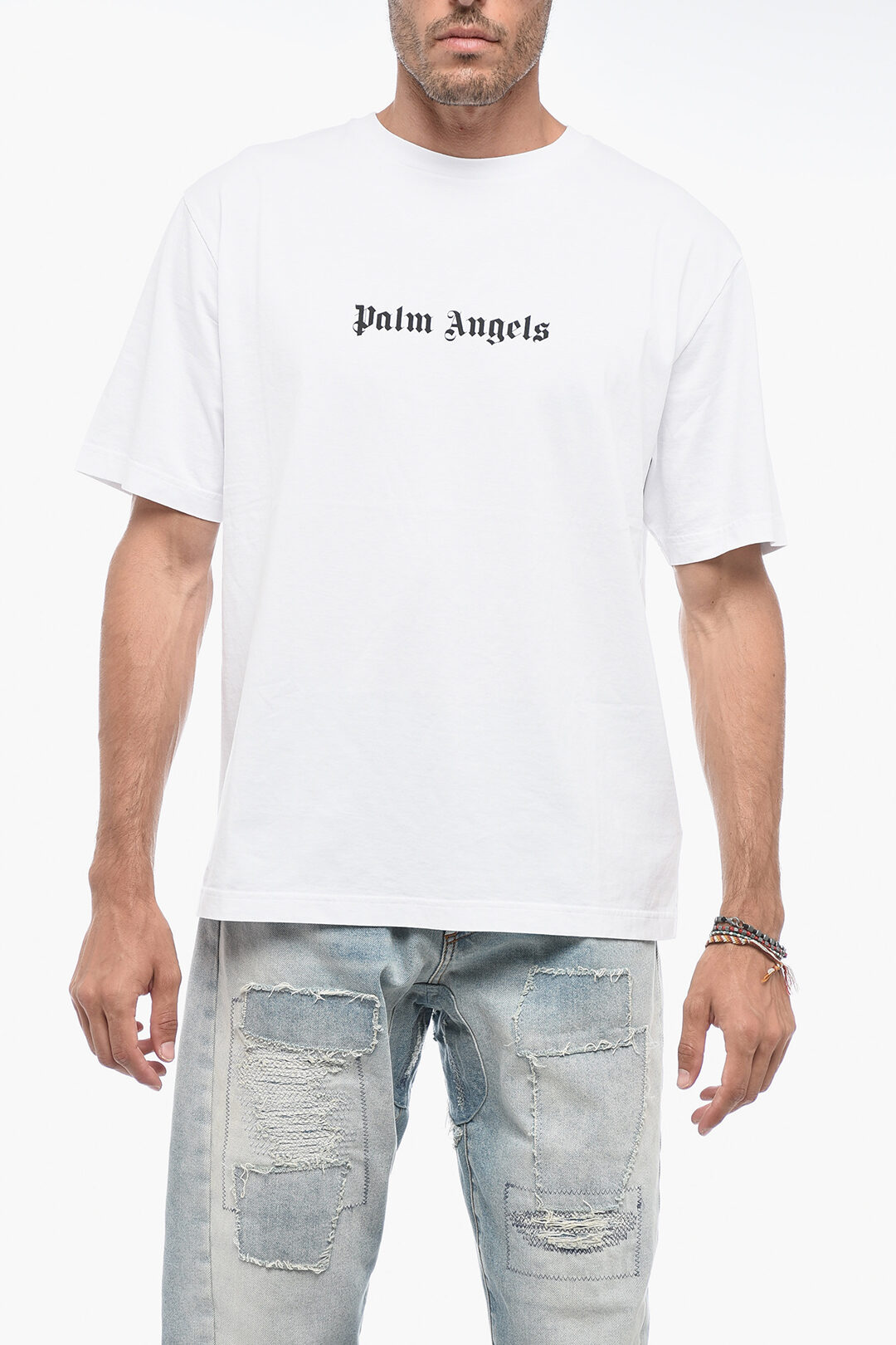 ★人気★【Palm Angels】SLIM LOGO Tシャツ Slim Fit T-Shirt in black - Palm Angels® Official
