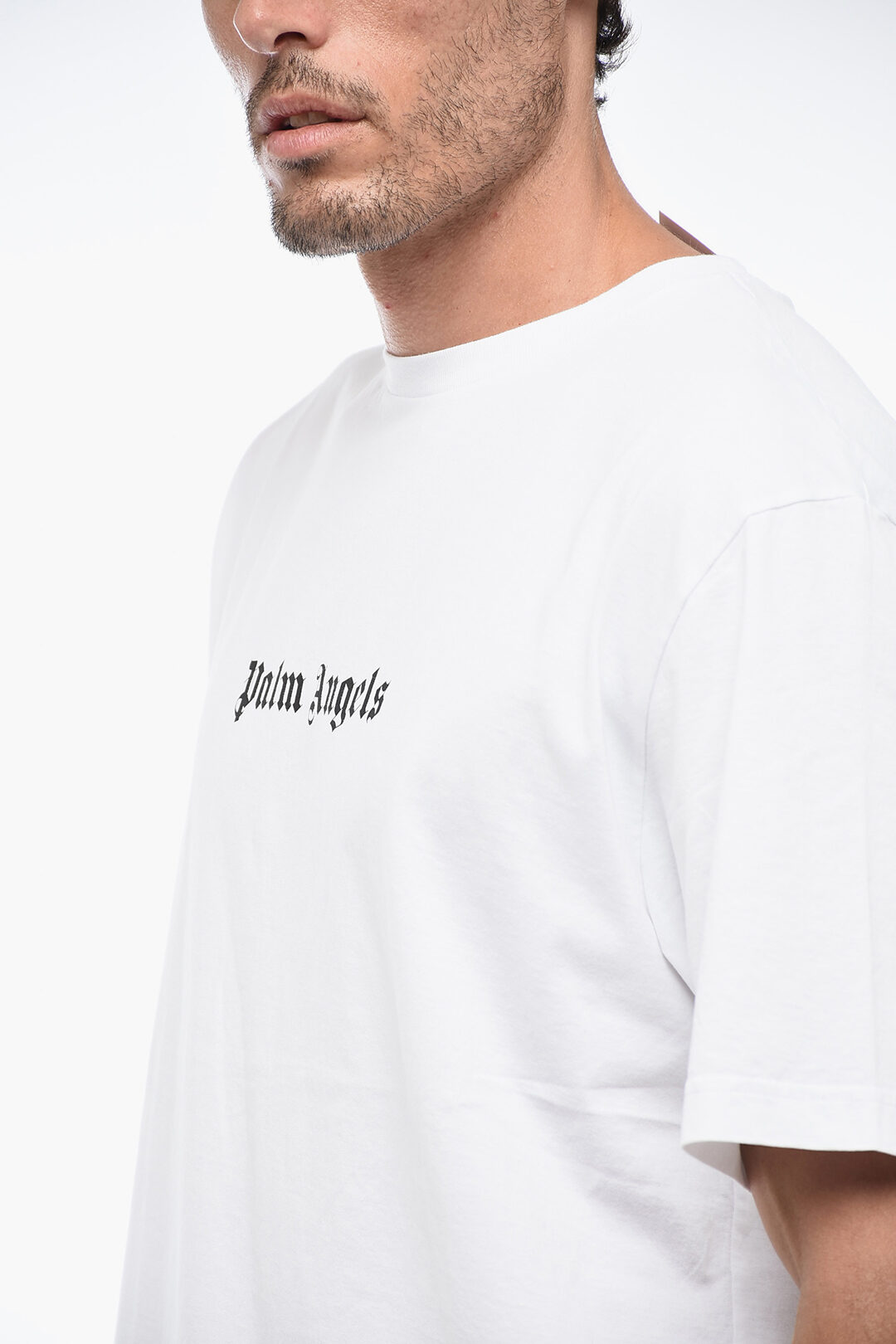 ★人気★【Palm Angels】SLIM LOGO Tシャツ Slim Fit T-Shirt in black - Palm Angels® Official