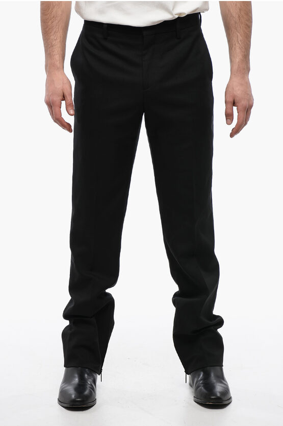 Off-white Slim-fit Tech Drill Pants With Bottom Zip