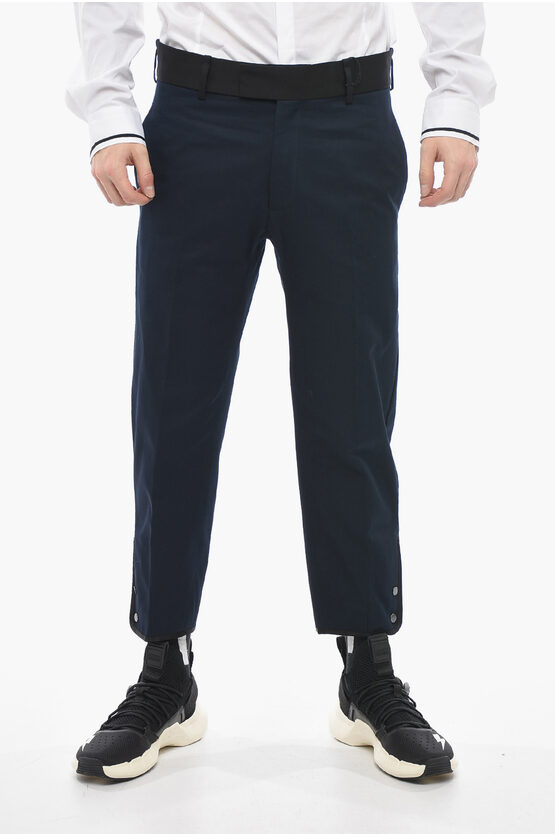 Neil Barrett Slim Fit Tom Trousers With Contrasting Edges And Ankle Buttons In Black