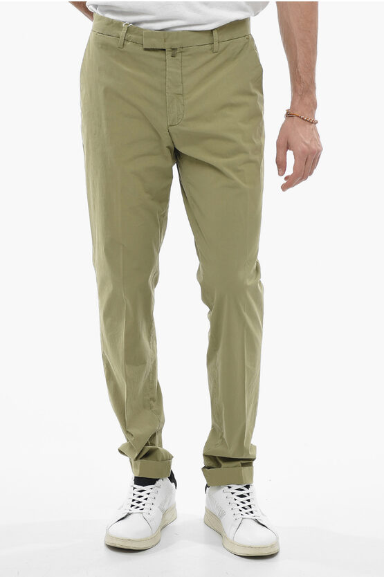 Briglia 1949 Slim Fit Trousers With Welt Pockets In Green